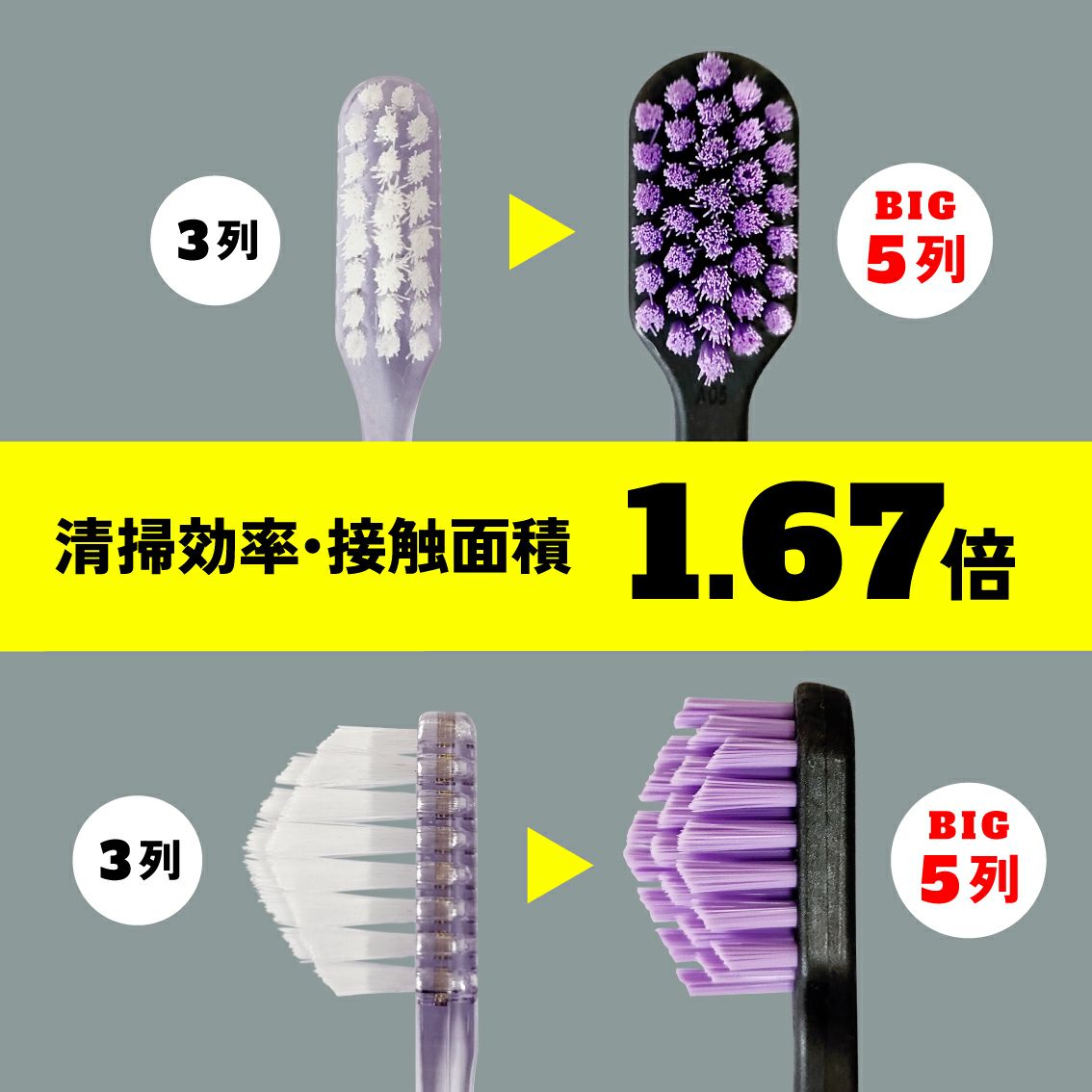 Conjunto de 6 escovas de dentes Miracle BIG – Fabricado no JAPÃO
