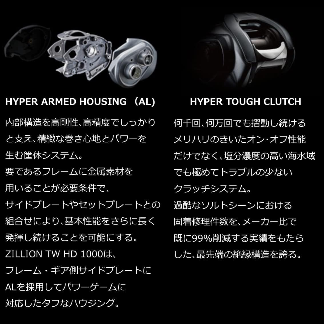 DAIWA Bait Reel 22 Zillion TW HD 1000H/1000HL/1000XH/1000XHL Right/Left Handle(2022 Model)