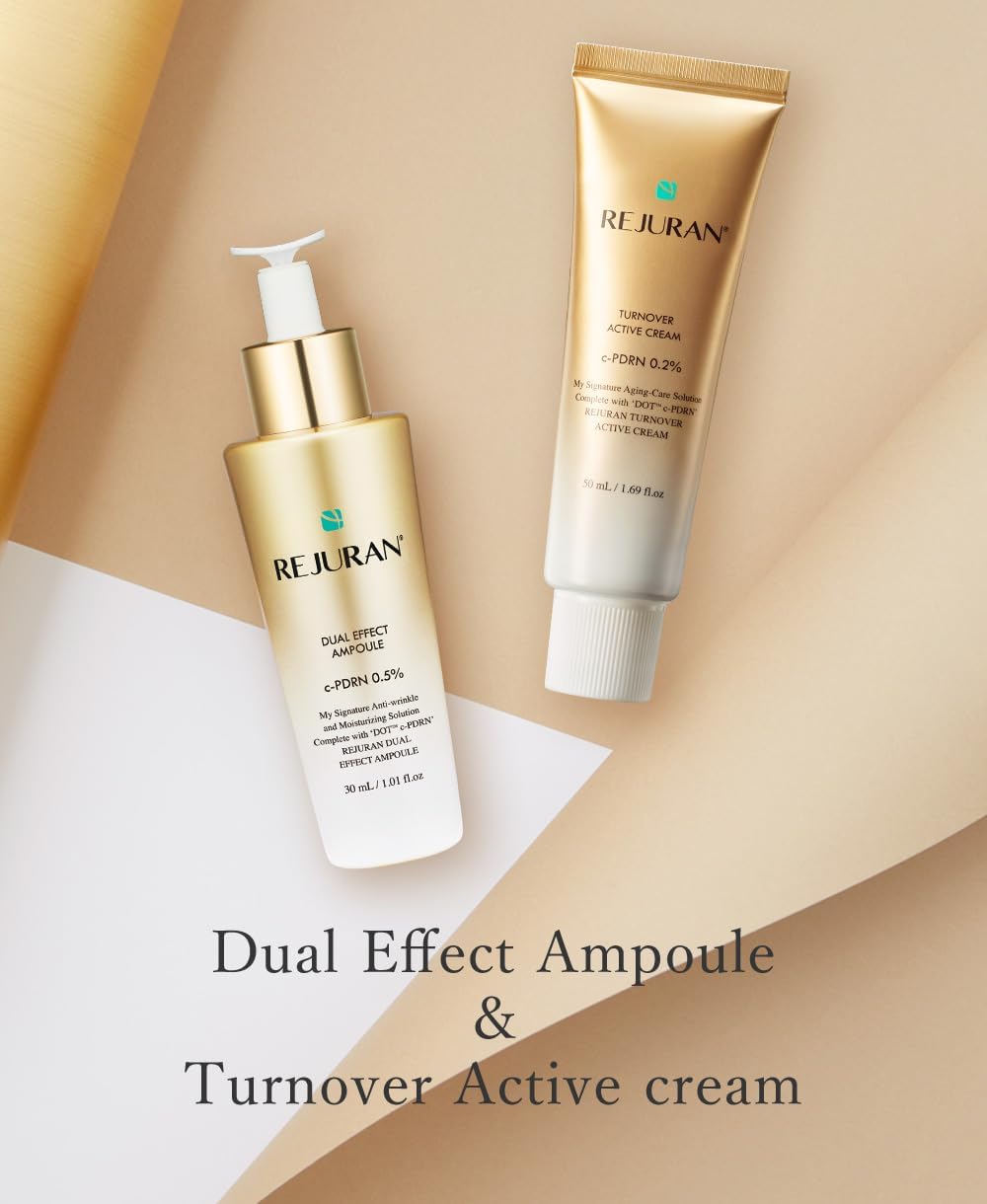 Rejuran Official Gold Set – Ampola de Efeito Duplo 30ml + Creme Ativo Turnover 50ml