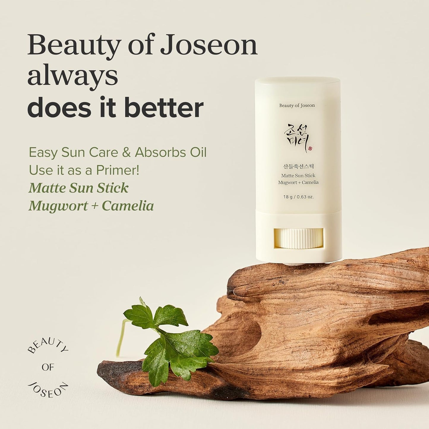 Beauty of Joseon - Protetor Solar Matte em Bastão: Artemísia + Camélia FPS50+ PA++++ (18g)