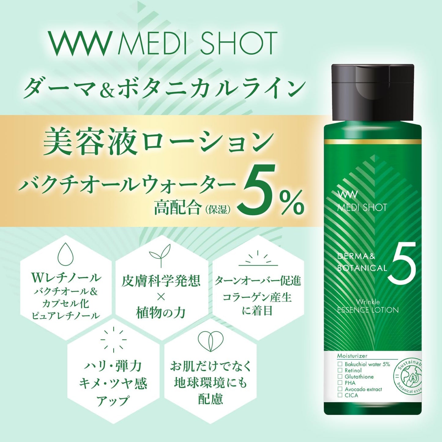MEDI SHOT Derma & Botanical Wrinkle Serum Lotion 150ml (Made in Japan)