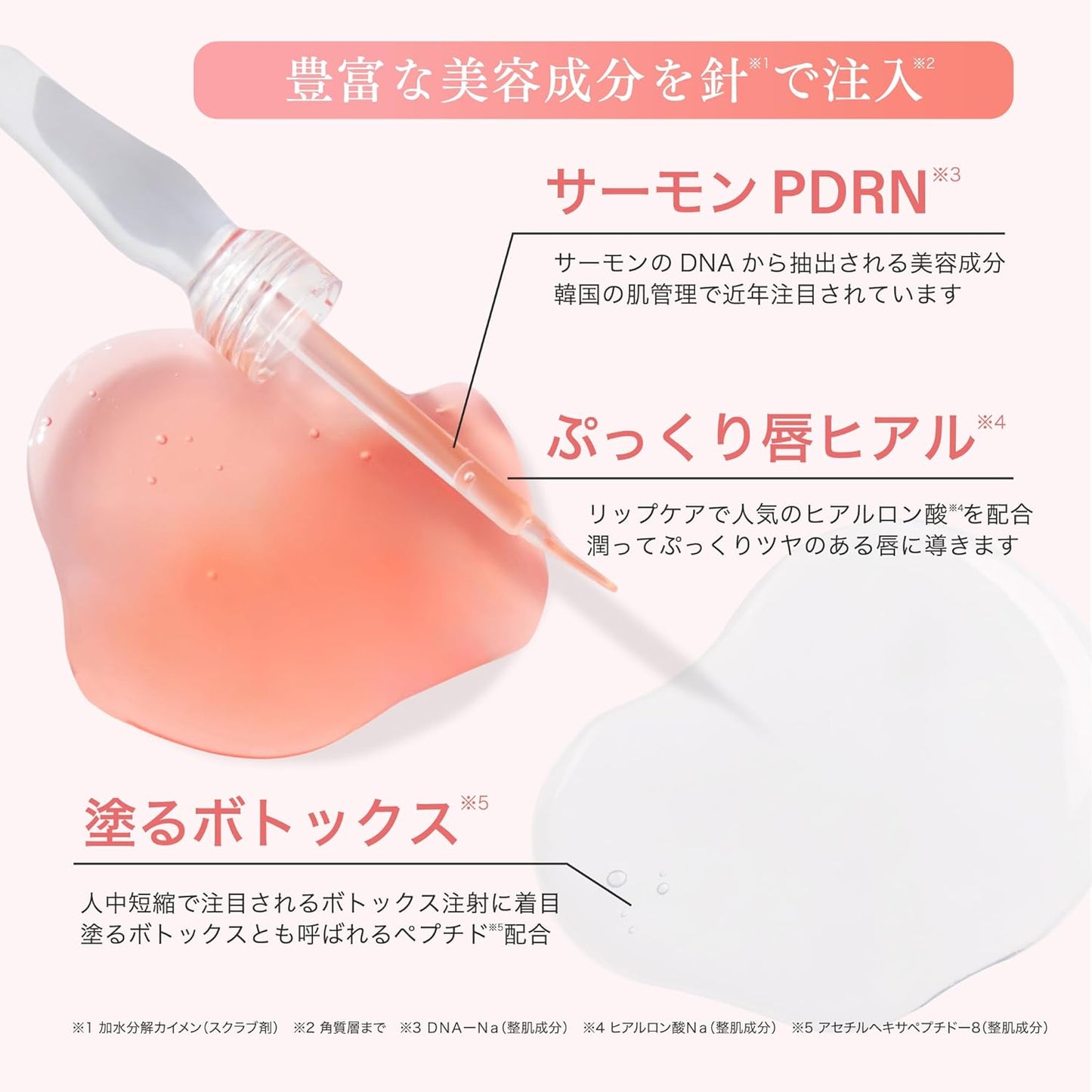 フラクショナルCC PDRNショット リッププランパー 美容針 ピンクペプチドアンプル ニードルプランパー 2mL