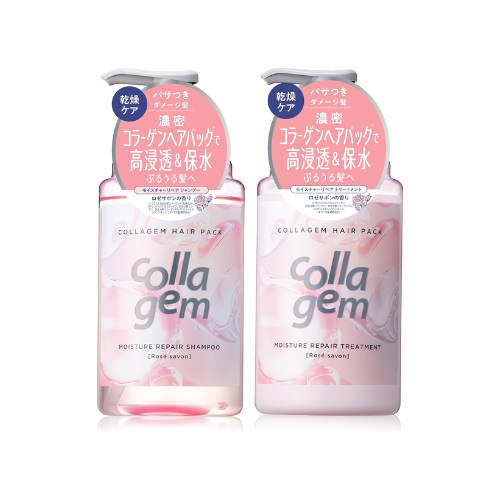 Collagem Shampoo and Conditioner Set, High Penetration and Intense Shine Moisture (Rose Savon)