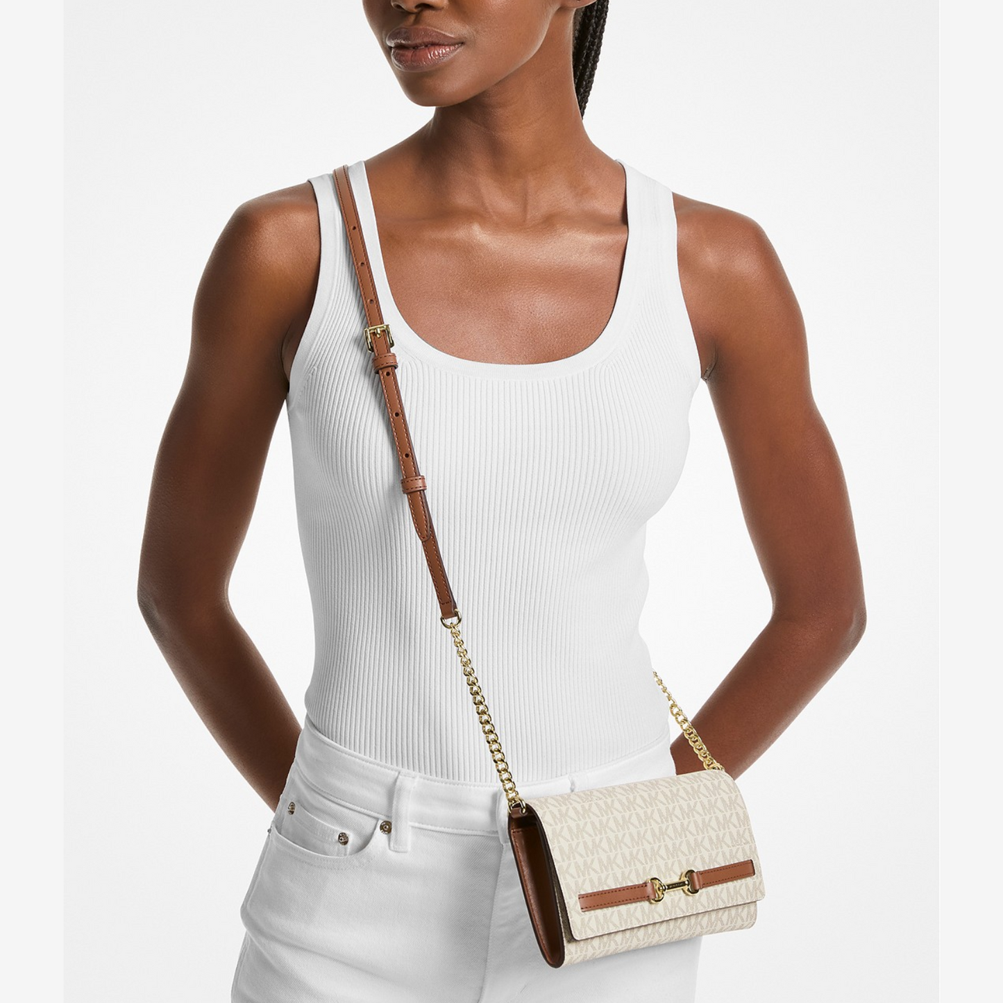 MICHAEL KORS OUTLET – CARSON Convertible Crossbody Large MK Signature