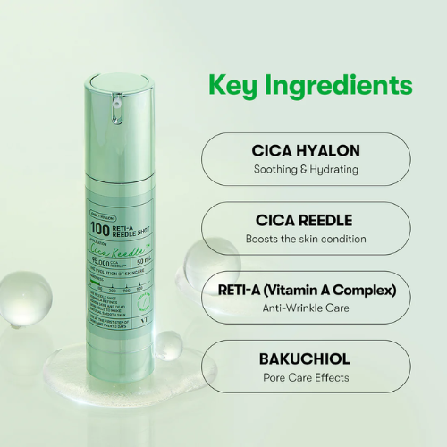 VT COSMETICS – Reti-A Reedle Shot 100 - Sachê em bastão (1,5 ml × 6 sachês)