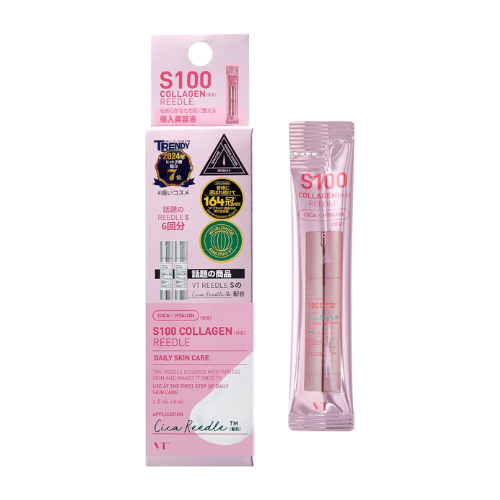 VT COSMETICS – Colágeno Reedle Shot 100 - Sachê em bastão (1,5 ml × 6 sachês)