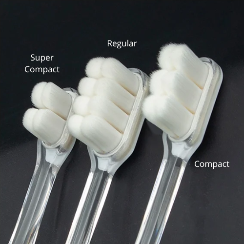 Mofurashi Compact – Aproximadamente 12.000 fios (Escova de dentes compacta com cerdas ultrafinas e densas Orange Care)