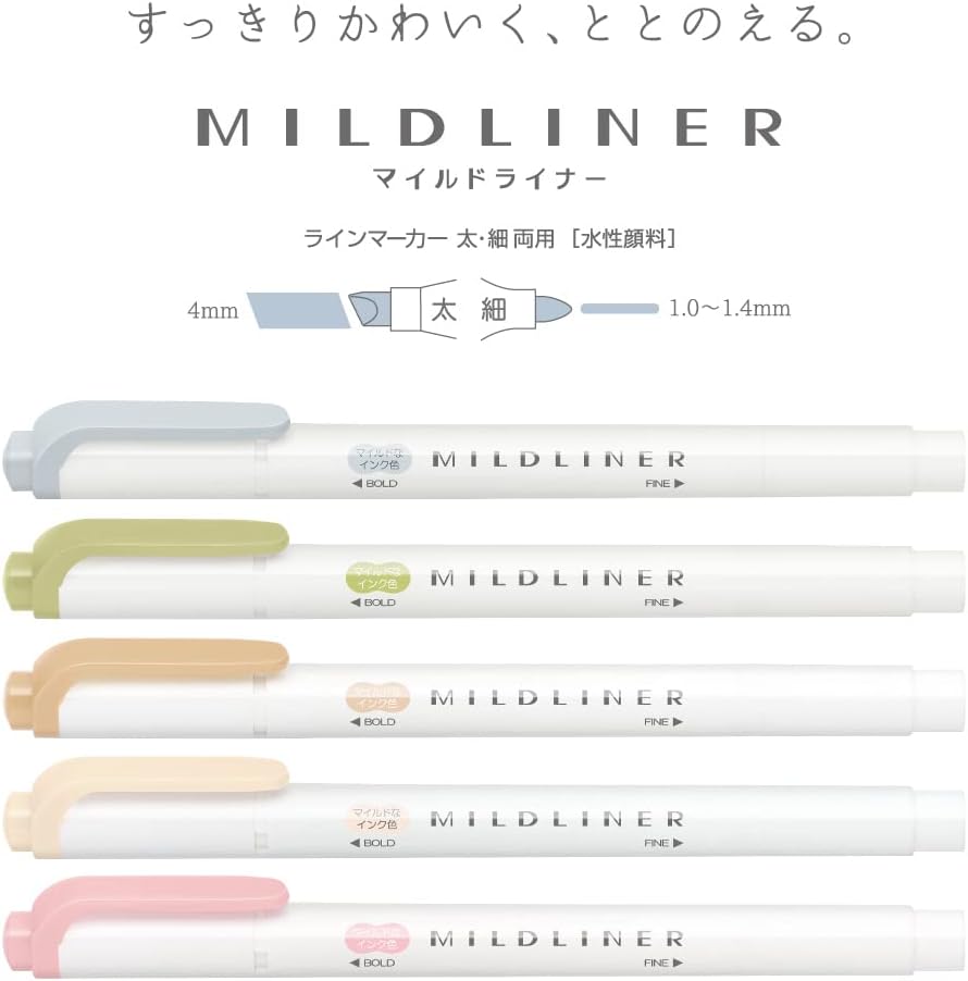 ZEBRA MILDLINER – Natural Mild 5 Color Set WKT7-5C-NTC
