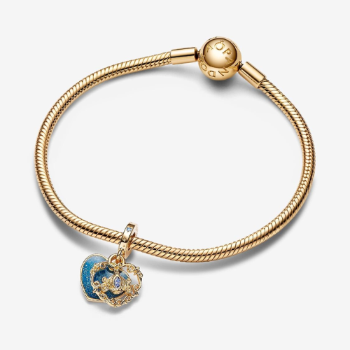 PANDORA Disney Cinderella's Carriage & Heart Double Dangle Charm