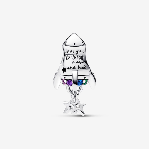 PANDORA Space Love Rocket Charm