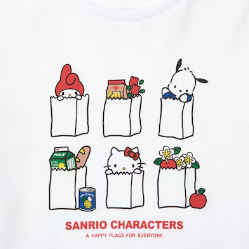 UNIQLO Sanrio characters Cropped UT Graphic T-Shirt (WHITE)