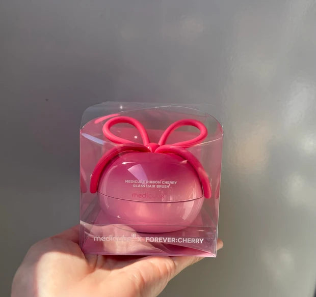 Medicube Ribbon Cherry Glass Hair Brush – Limited Edition Collaboration with FOREVER CHERRY