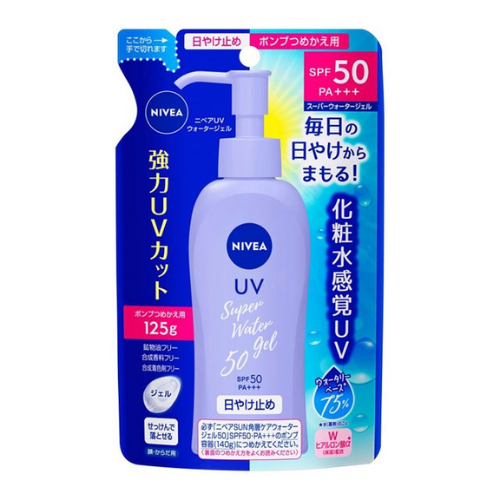 NIVEA UV Water Gel FPS50 Bomba 125g Refil