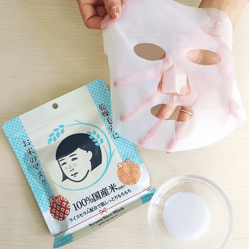 Máscara facial de arroz japonesa Keana Nadeshiko da Ishizawa Lab, 10 folhas