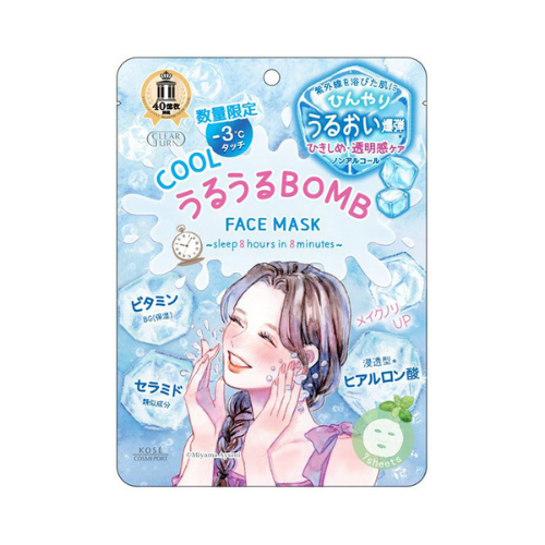 CLEAR TURN Uruuru BOMB Cool Mask – 7 Sheets
