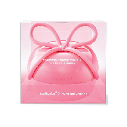 Medicube Ribbon Cherry Glass Hair Brush – Limited Edition Collaboration with FOREVER CHERRY