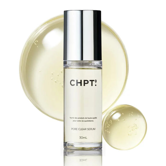 CHPT.9 Pore Clear Serum 30ml bottle with serum texture swatch