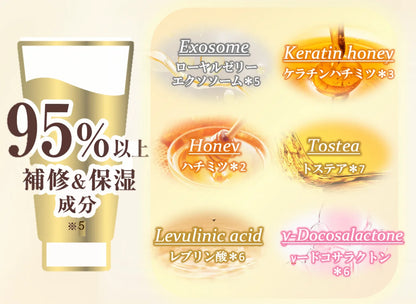 &honey Precious Repair Hair Pack key ingredients infographic showing 95% repair and moisturizing content