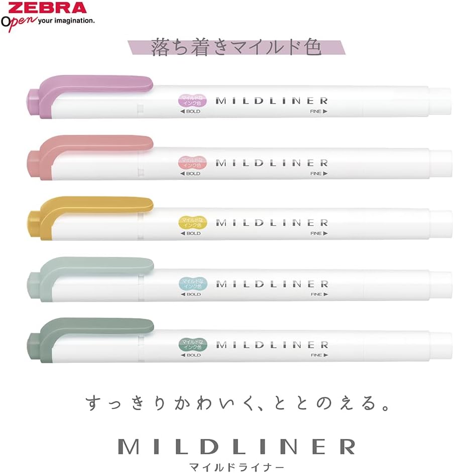 ZEBRA MILDLINER – Calm Mild 5 Color Set B-WKT7-5C-OT