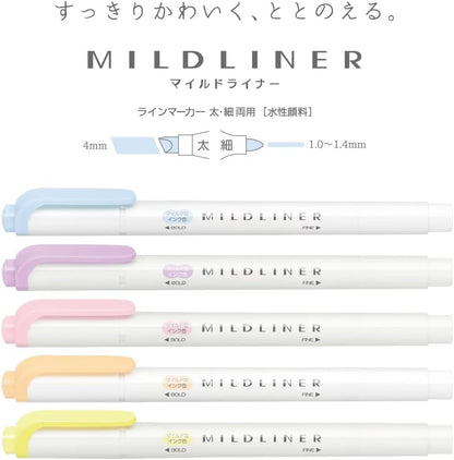 ZEBRA MILDLINER – Gentle Mild 5 Color Set WKT7-5C-YC