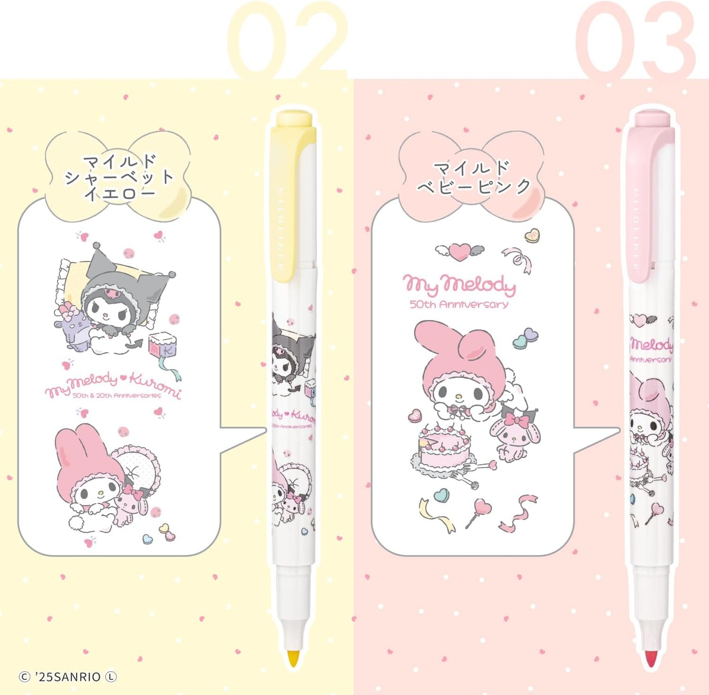 ZEBRA MILDLINER – My Melody & Kuromi Anniversary Limited Edition 5 Color Set WKT7 MMKU 5C