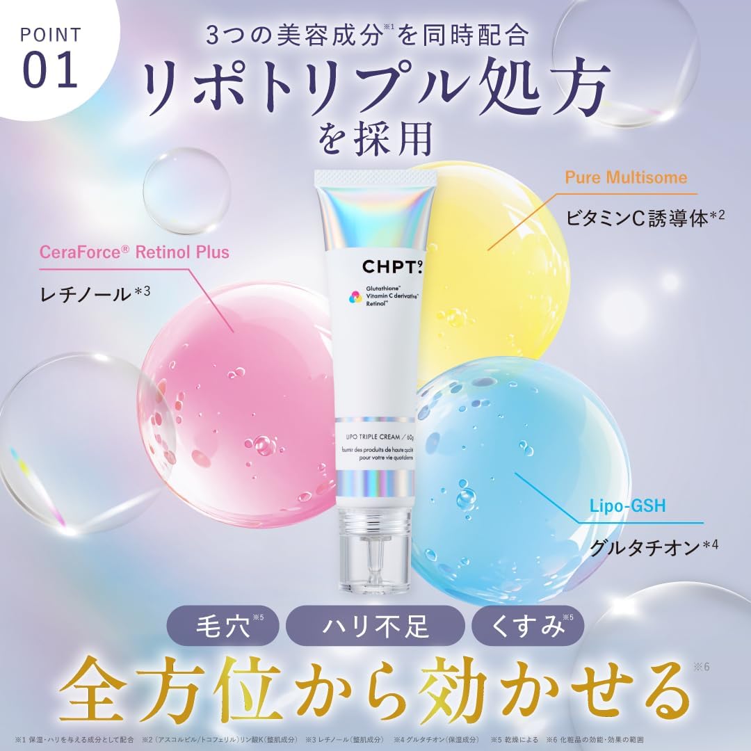 CHPT.9 Lipo Triple Cream Point 01 Lipo Triple Formula with CeraForce Retinol Plus Pure Multisome and Lipo GSH