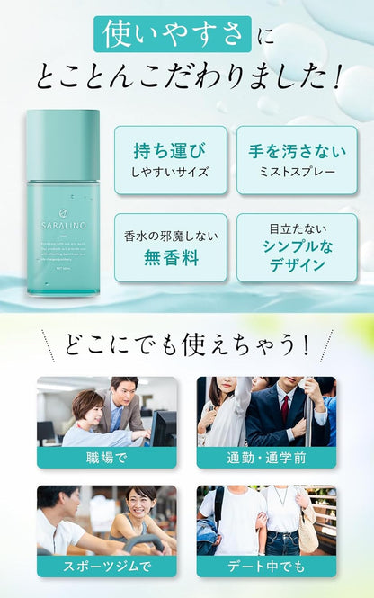 SARALINO Antiperspirant Spray 50mL – Japan-Made Sweat Control