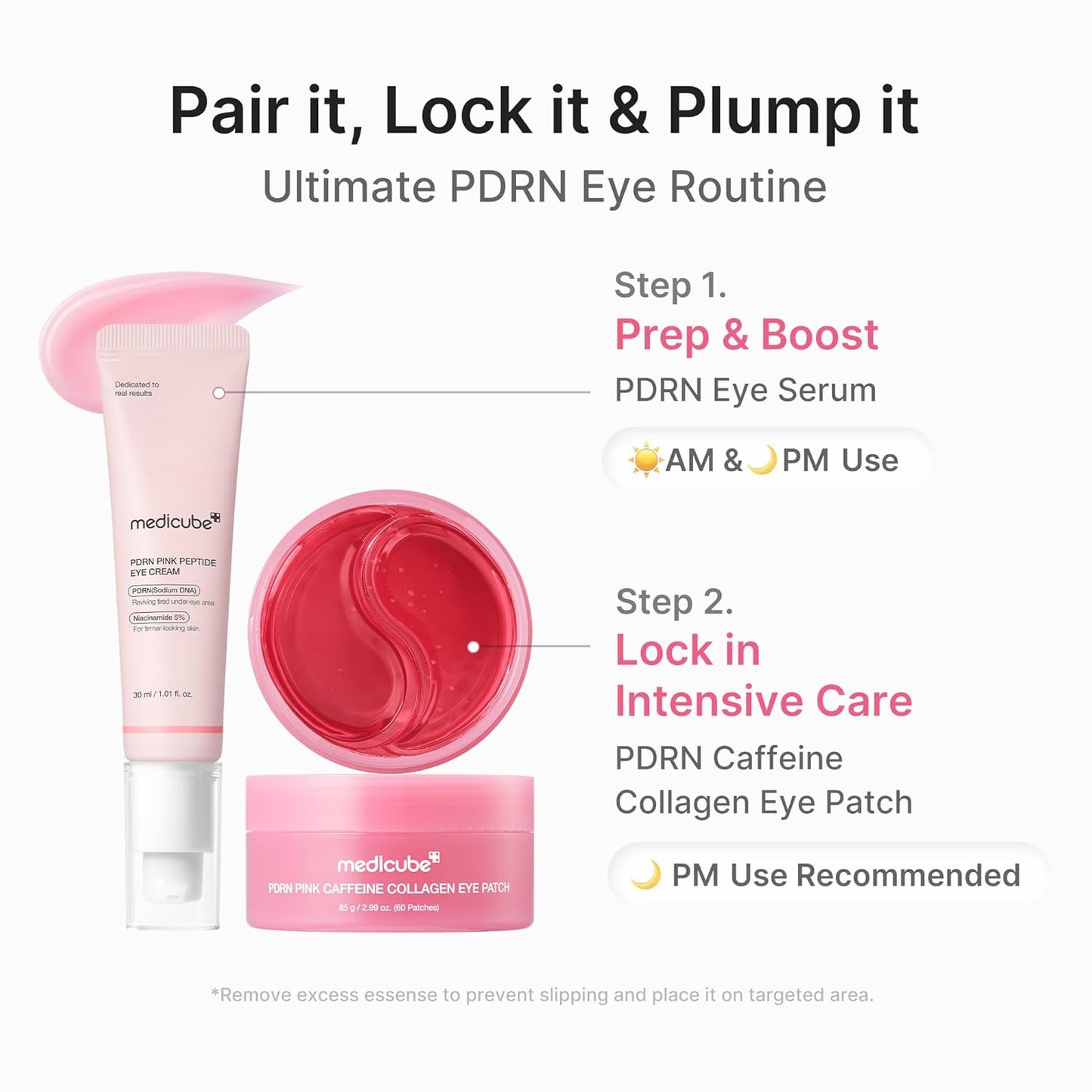 medicube PDRN Pink Caffeine Collagen Eye Patch – 85g (60 Patches)