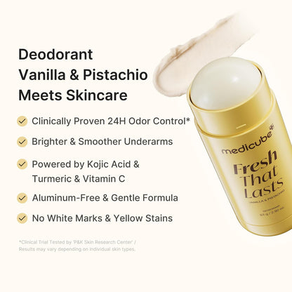 MEDICUBE Fresh That Lasts Deodorant skincare meets deodorant 24H odor control brighter smoother underarms aluminum-free gentle formula