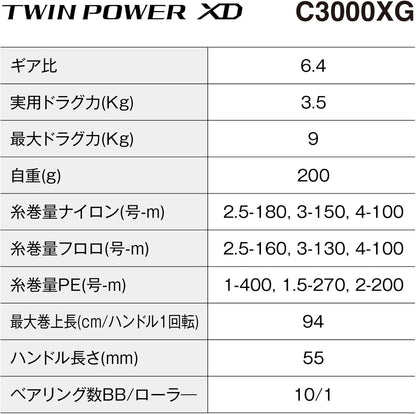Shimano Spinning Reel, 25 Twin Power, XD, Various