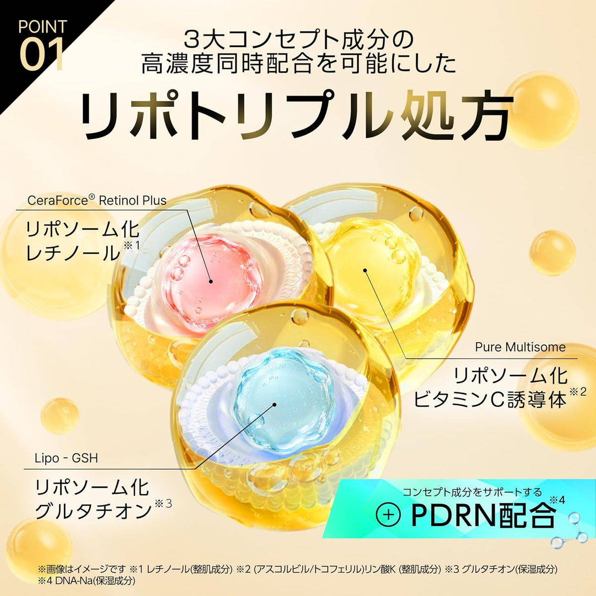 CHPT.9 Lipo Triple Serum Point 01 Lipo Triple Formula with CeraForce Retinol Plus Pure Multisome and Lipo GSH plus PDRN