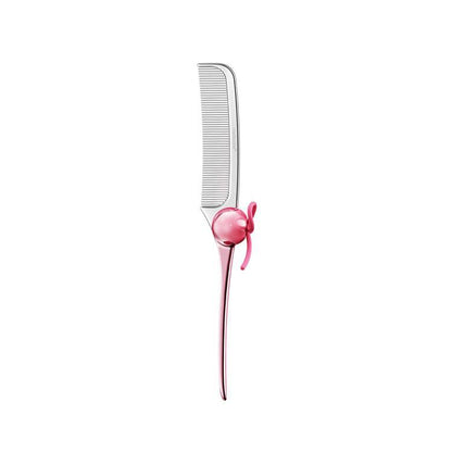 Medicube Ribbon Cherry Chrome Folding Comb unfolded front view