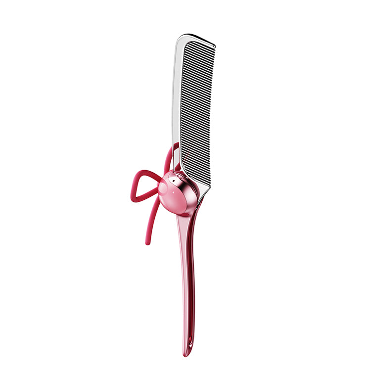 Medicube Ribbon Cherry Chrome Folding Comb folded back view