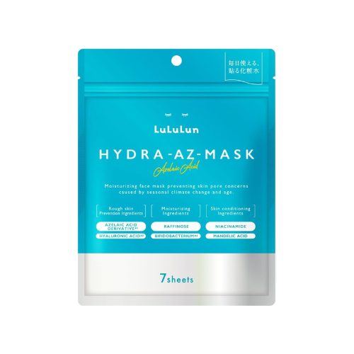 Máscara Facial Lululun Hydra-AZ com Ácido Azelaico (Cuidados com os Poros) - 7 unidades