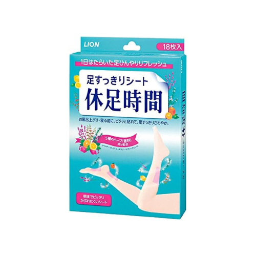 LION Kyusoku Jikan Foot Refresh Cooling Sheets [18 Sheets (6 Sheets × 3 Packs)]