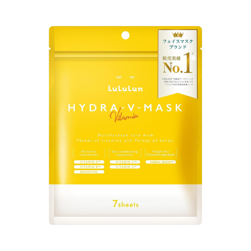 Máscara Facial Lululun Hydra-V com Vitaminas (Cuidados Multifacetados) - 7 Máscaras Faciais