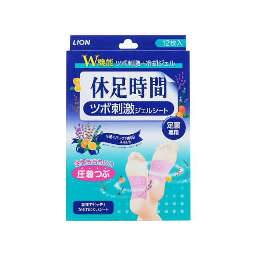 Folhas de gel de acupressão LION Kyusoku Jikan [12 folhas]