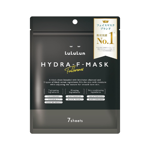 Máscara Facial Lululun Hydra-F Fulerenos (Cuidados com o Envelhecimento) - Máscara Facial com 7 Peças