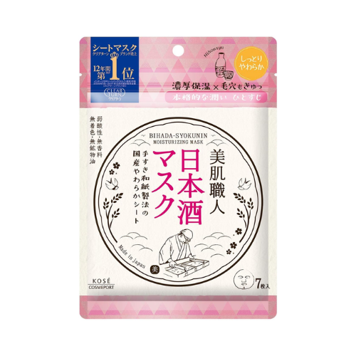 Máscara facial de saquê japonês Clear Turn Bihada Shokunin – 7 folhas