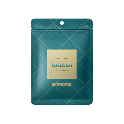 Máscara de tecido Lululun Precious BALANCE (verde) - Máscara de tecido com 7 peças
