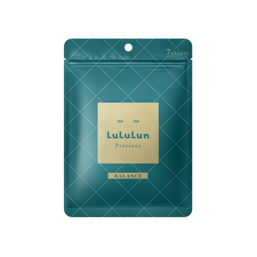 Máscara de tecido Lululun Precious BALANCE (verde) - Máscara de tecido com 7 peças