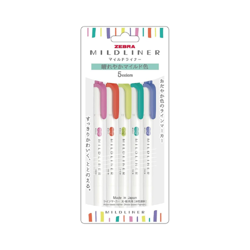 ZEBRA MILDLINER – Cheerful Mild 5 Color Set WKT7-5C-HC-N