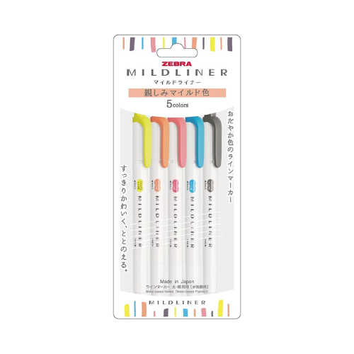 ZEBRA MILDLINER – Friendly Mild 5 Color Set WKT7-N-5C-N