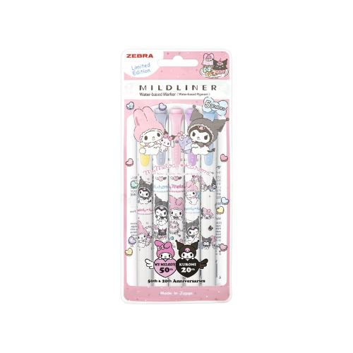 ZEBRA MILDLINER – My Melody & Kuromi Anniversary Limited Edition 5 Color Set WKT7 MMKU 5C
