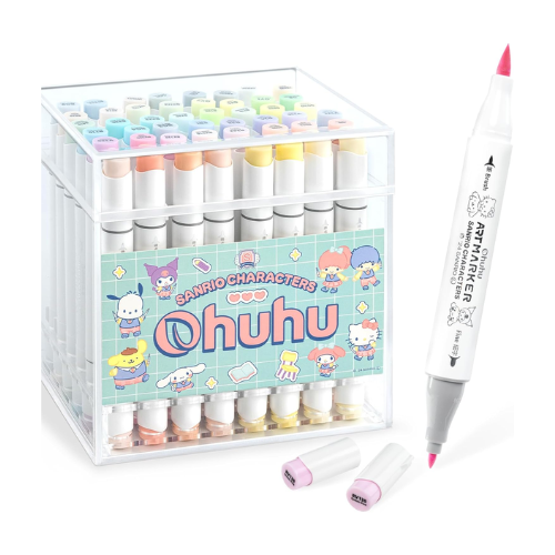 Ohuhu Illustration Markers – Twin Tip Brush & Fine, 80 Colors (81 Pens) - Sanrio × Ohuhu Collaboration