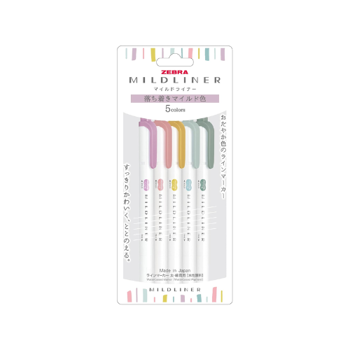 ZEBRA MILDLINER – Calm Mild 5 Color Set B-WKT7-5C-OT