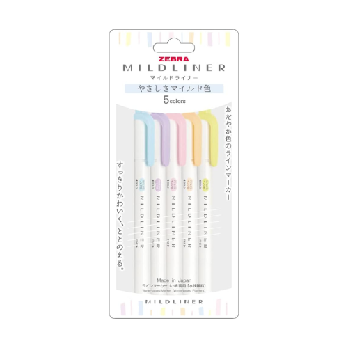 ZEBRA MILDLINER – Gentle Mild 5 Color Set WKT7-5C-YC