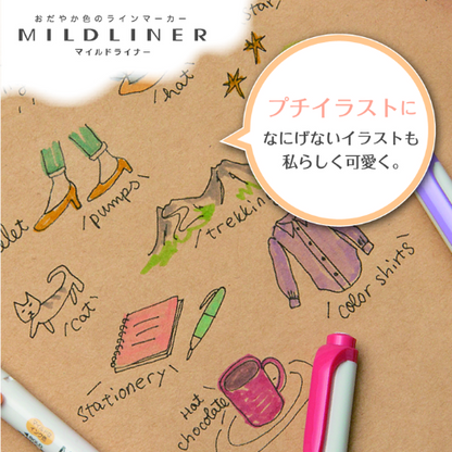 ZEBRA MILDLINER – Soft Fluorescent 5 Color Set WKT7-5C-N