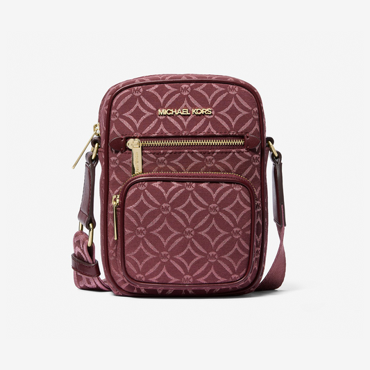 MICHAEL KORS OUTLET – JET SET ITEM Metallic Logo Jacquard Crossbody Medium