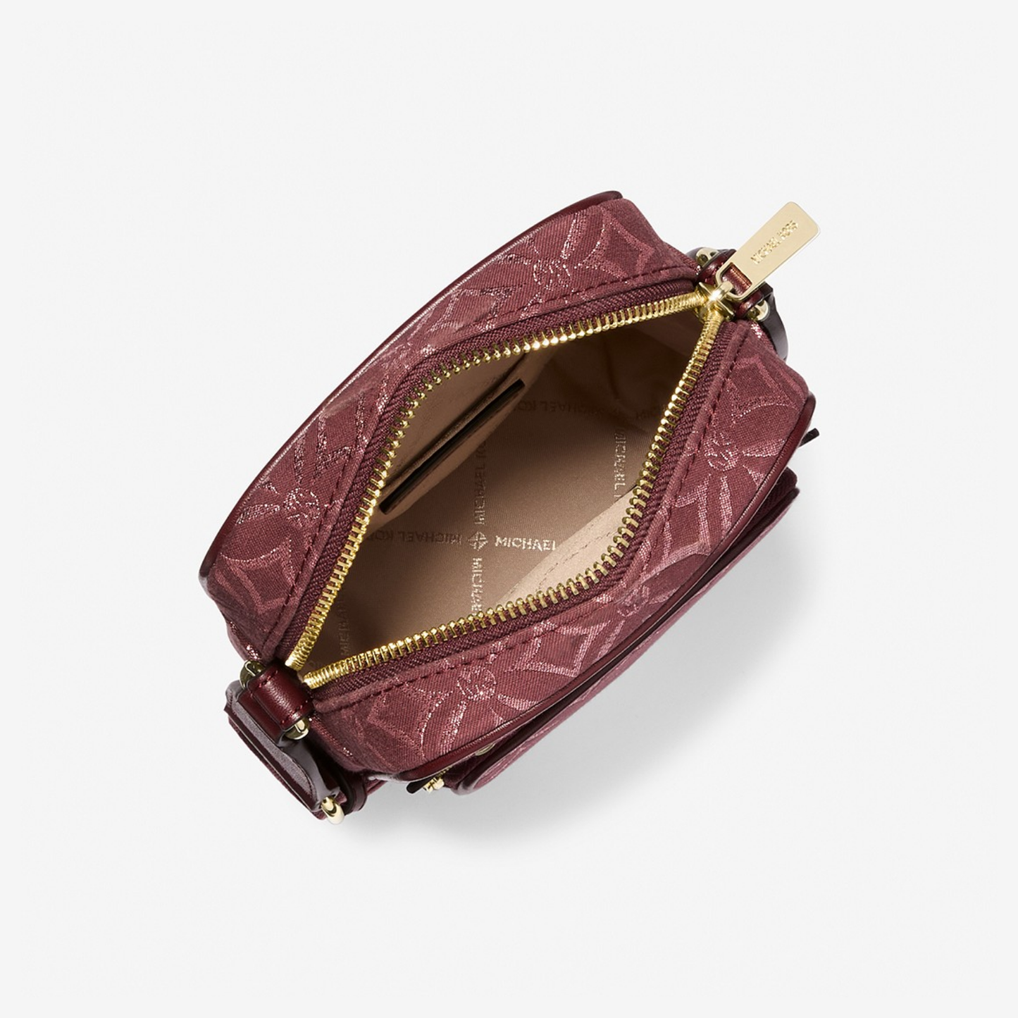 MICHAEL KORS OUTLET – JET SET ITEM Metallic Logo Jacquard Crossbody Medium